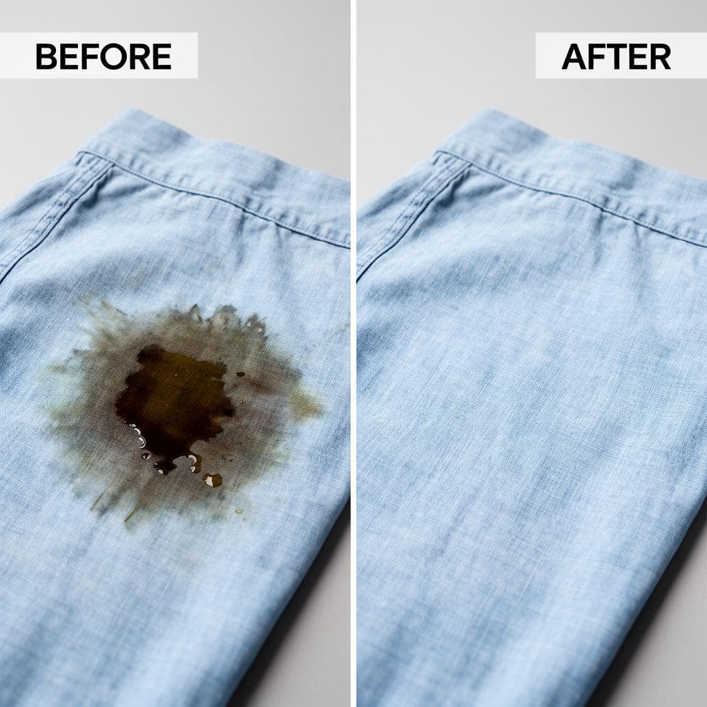 Grease & cooking oil stain: before and after